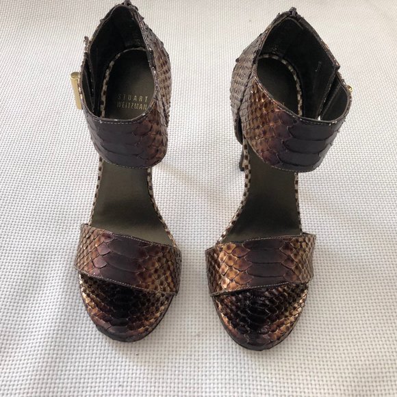 Stuart Weitzman Metallic Python Pumps - Picture 3 of 11